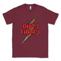 Burgundy dirty thirty lightning bolt Classic Tee - MaliasSmallBusiness