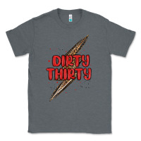 Charcoal Heather dirty thirty lightning bolt Classic Tee - MaliasSmallBusiness