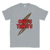 Heather Grey dirty thirty lightning bolt Classic Tee - MaliasSmallBusiness