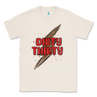 Natural dirty thirty lightning bolt Classic Tee - MaliasSmallBusiness