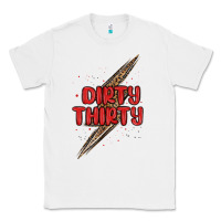 White dirty thirty lightning bolt Classic Tee - MaliasSmallBusiness