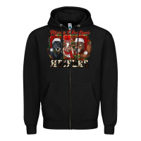 Black Merry Christmas Zipper Hoodie - RanaPortraitStore