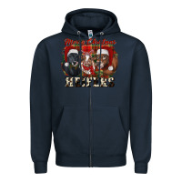 Navy Merry Christmas Zipper Hoodie - RanaPortraitStore