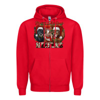 Red Merry Christmas Zipper Hoodie - RanaPortraitStore