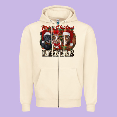 Merry Christmas Zipper Hoodie Designed By Ranaportraitstore