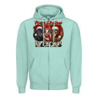 Seafoam Merry Christmas Zipper Hoodie - RanaPortraitStore