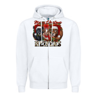 White Merry Christmas Zipper Hoodie - RanaPortraitStore