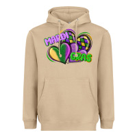 Mushroom mardi gras heart Heavyweight Hoodie - CowGirlArtShop