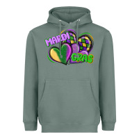 Sage mardi gras heart Heavyweight Hoodie - CowGirlArtShop