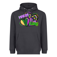 Smoke mardi gras heart Heavyweight Hoodie - CowGirlArtShop