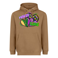 Toasted Coconut mardi gras heart Heavyweight Hoodie - CowGirlArtShop