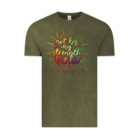 Vintage Olive not by my strength but his Vintage Tee - MaliasSmallBusiness