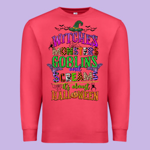 Witches Monsters Goblins And Screams Its Almost Halloween Premium Sweatshirt Designed By Cowgirlartshop