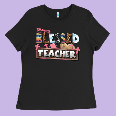 Blessed Teacher Ladies Tee Designed By Adodesignshop
