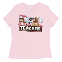Bubblegum Pink blessed teacher Ladies Tee - AdoDesignShop