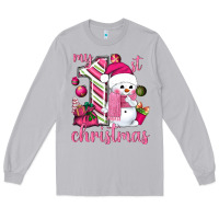 Moon Dust My 1st. pink Christmas with cute snowman Long Sleeve Tee - NancyCooperArtShop