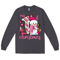 Smoke My 1st. pink Christmas with cute snowman Long Sleeve Tee - NancyCooperArtShop