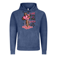 Vintage Denim valentine cross Vintage Hoodie - MaliasSmallBusiness