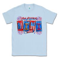 Dusty Blue american mini Classic Tee - CowhideDigitalArt