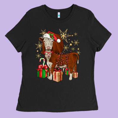Christmas Hereford Ladies Tee Designed By Jahusdesignshop