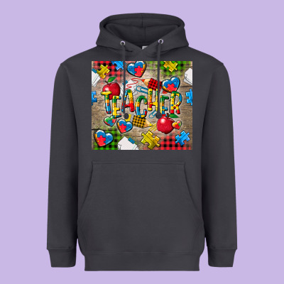 Teacher Autism Heavyweight Hoodie Designed By Cowgirlartshop
