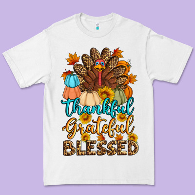 Thankful Grateful Blessed Turkey Premium Tee Designed By Artiststas