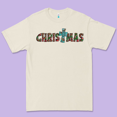 Christmas Cross Premium Tee Designed By Adodesignshop