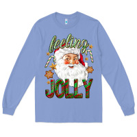 Colony Blue Feeling Jolly with Santa Long Sleeve Tee - NancyCooperArtShop