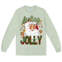 Matcha Feeling Jolly with Santa Long Sleeve Tee - NancyCooperArtShop