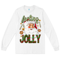 White Feeling Jolly with Santa Long Sleeve Tee - NancyCooperArtShop