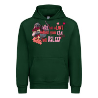 Forest Green sloth why fall in love when you can fall asleep Urban Hoodie - FaDigitalArtStudio