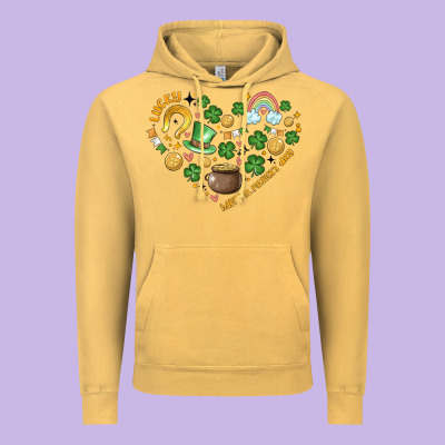 St Patricks  Hearts Vintage Hoodie Designed By Maliassmallbusiness