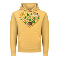 Vintage Mustard st patricks  hearts Vintage Hoodie - MaliasSmallBusiness