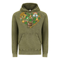 Vintage Olive st patricks  hearts Vintage Hoodie - MaliasSmallBusiness