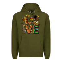 Army Green love juneteenth africa Premium Hoodie - CowGirlArtShop