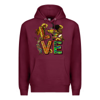 Burgundy love juneteenth africa Premium Hoodie - CowGirlArtShop