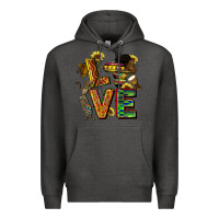 Charcoal Heather love juneteenth africa Premium Hoodie - CowGirlArtShop