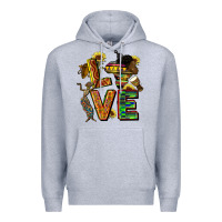 Heather Grey love juneteenth africa Premium Hoodie - CowGirlArtShop
