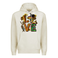 Oatmeal Heather love juneteenth africa Premium Hoodie - CowGirlArtShop