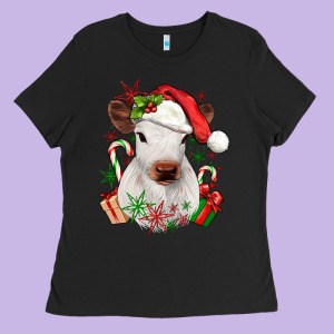 Christmas Heifer Ladies Tee Designed By Jahusdesignshop