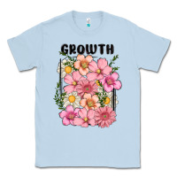 Dusty Blue growth flower Classic Tee - MaliasSmallBusiness
