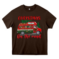 Chocolate Brown christmas on the road Heavy Core Tee - BundleAndBundleShop