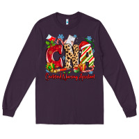 Plum CNA Certified Nursing Assistant Christmas Long Sleeve Tee - MaliasSmallBusiness