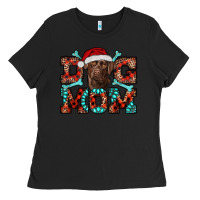 Black dog mom christmas with labrador Ladies Tee - RanaPortraitStore