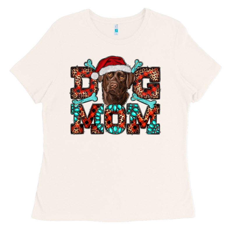 Dog Mom Christmas With Labrador Ladies Tee by RanaPortraitStore | Teevron