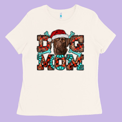 Dog Mom Christmas With Labrador Ladies Tee Designed By Ranaportraitstore