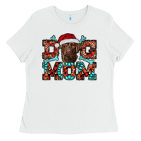 White dog mom christmas with labrador Ladies Tee - RanaPortraitStore