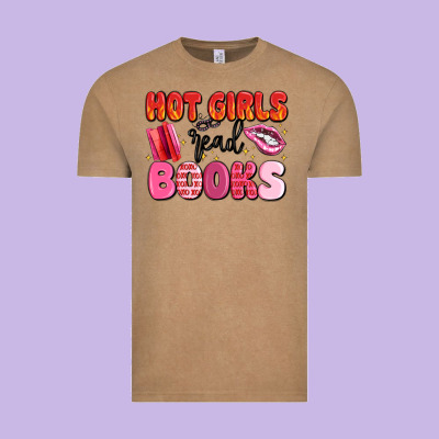 Hot Girls Read Books Vintage Tee Designed By Maliassmallbusiness