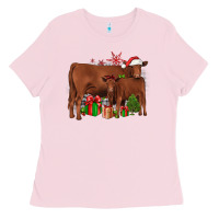 Bubblegum Pink Christmas Gelbvieh Ladies Tee - JahusDesignShop