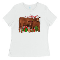 White Christmas Gelbvieh Ladies Tee - JahusDesignShop